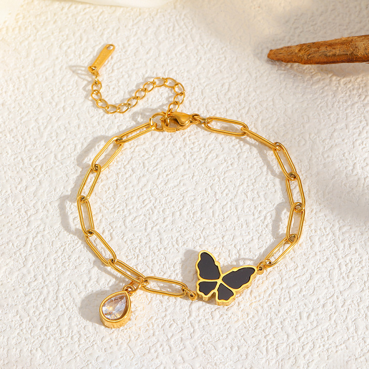 Shell Butterfly Zircon Bracelet